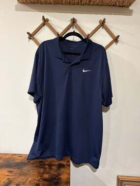 Nike Dri-FIT Men's Short-Sleeve Navy Blue Golf Polo Shirt XXL